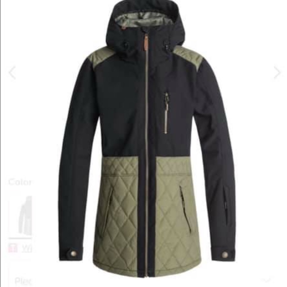 Women's Black and Olive Quilted Jacket